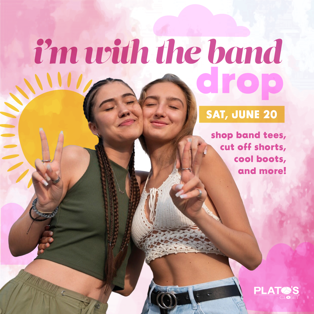 Plato's Closet Canton, Ohio is dropping I'm With The Band Gear. We will be featuring band tees, cut off shorts - all the rockstar vibes!